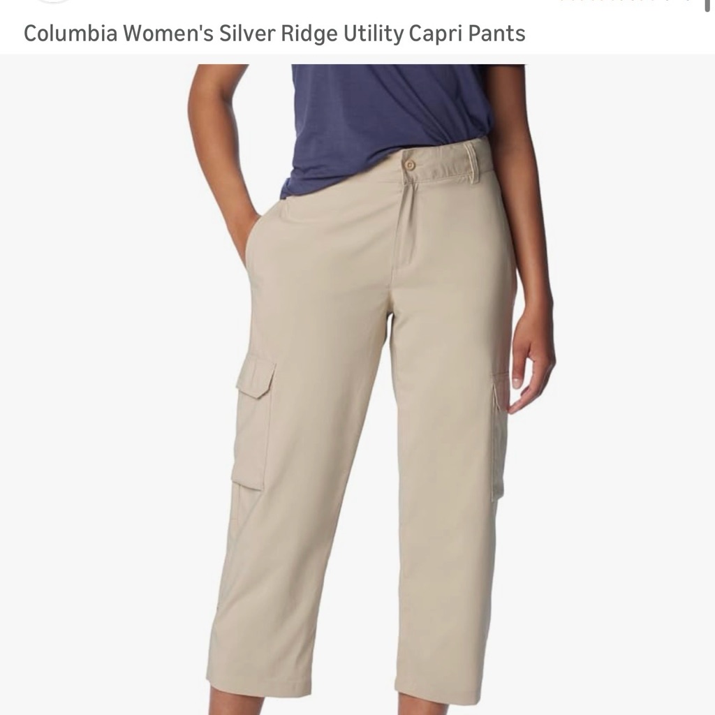 Columbia Women's Nwot Cargo Capris Pants 24w Plus Size Upf Sun Shield